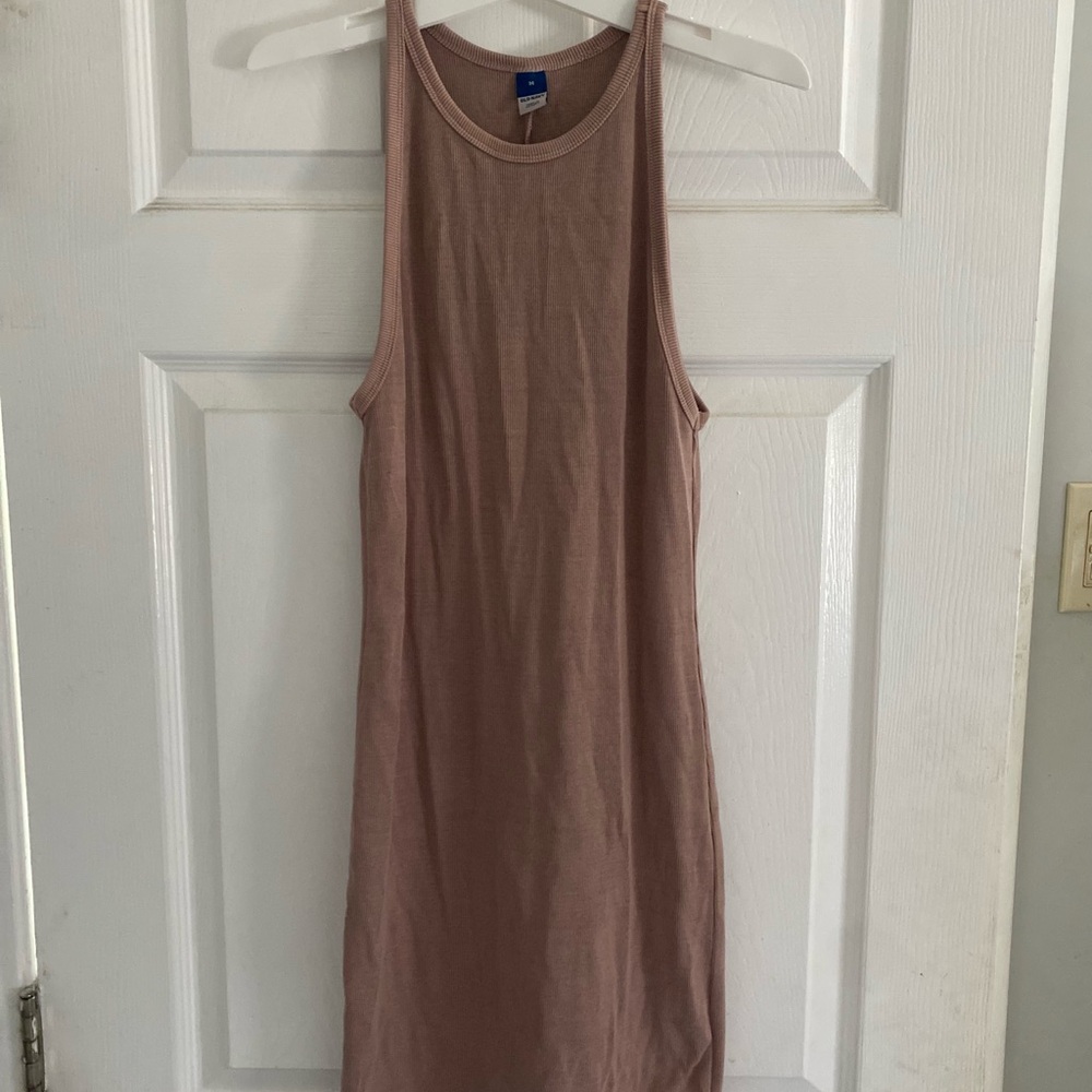 Casual Tan Tank Midi Dress